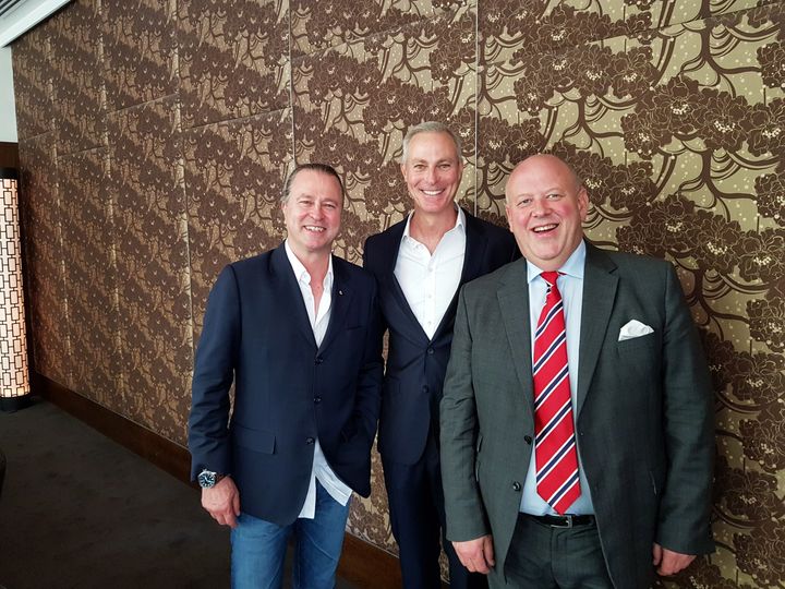 Neil Perry (L), Thomas Pash, Rockpool Dining Group (M), David Young, Executive Manager Commercial, Qantas Loyalty (R)